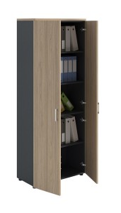 Шкаф NW 2080 закрытый вяз натуральный/антрацит